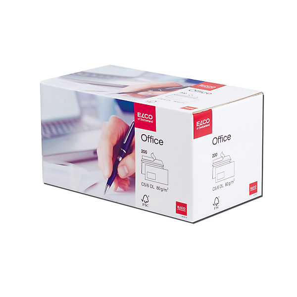 Briefumschlag Elco Office Format: DIN C5/6 , 80 g/qm, haftklebend, mit Fenster