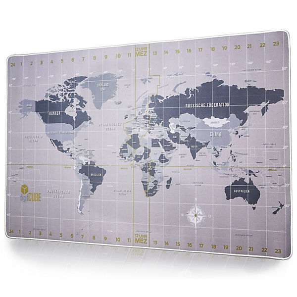 Schreibtischunterlage 90x60cm - Tischunterlage im Weltkarte Design mit deutschen Layout
