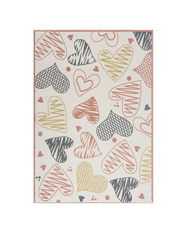 carpet city® Kinderteppich mit Herzen – Creme, Rosé – Teppich Kinderzimmer Flachflor creme Gr. 80 x 150 | 04260679084534 carpet city® Kinderteppich mit Herzen – Creme, Rosé – Teppich Kinderzimmer Flachflor creme Gr. 80 x 150 | 04260679084534