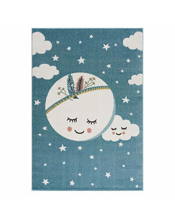 carpet city® Kinderteppich mit Sterne, Mond – Blau – Teppich Kinderzimmer, Babyzimmer Flachflor blau Gr. 80 x 150 | 04260679085012 carpet city® Kinderteppich mit Sterne, Mond – Blau – Teppich Kinderzimmer, Babyzimmer Flachflor blau Gr. 80 x 150 | 04260679085012