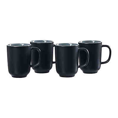 JASPER Kaffeebecher 285 ml 4er Set schwarz Tassen