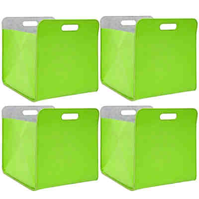 Aufbewahrungsbox 4er Set Cube Filz Apfelgrün 33x38x33cm