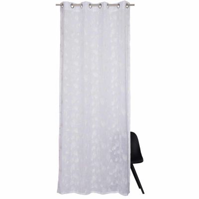 ESPRIT Halbtransparenter Ösenvorhang 140×250 GINGKO leicht fallend mit weichem Griff weiß Gr. 140 x 250 | 04005414448574