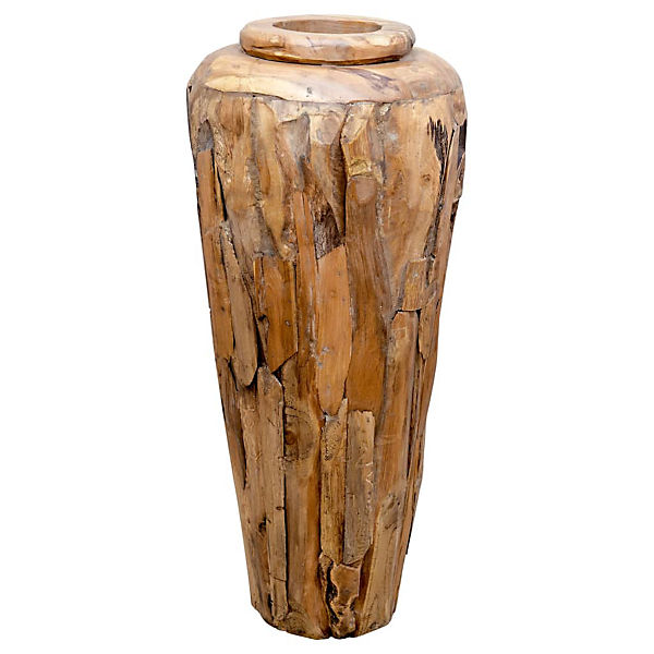 Deko-Vase 40 x 80 cm Massivholz Teak