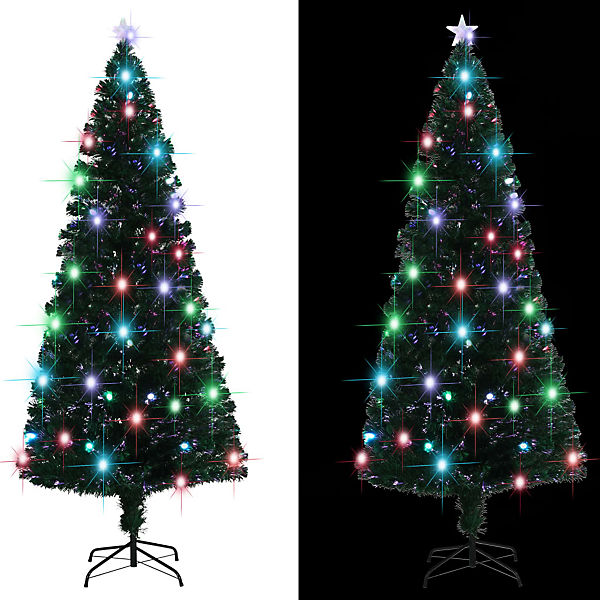 Künstlicher Weihnachtsbaum mit Ständer/LED 210 cm Fiberoptik künstlicher Weihnachtsbaum