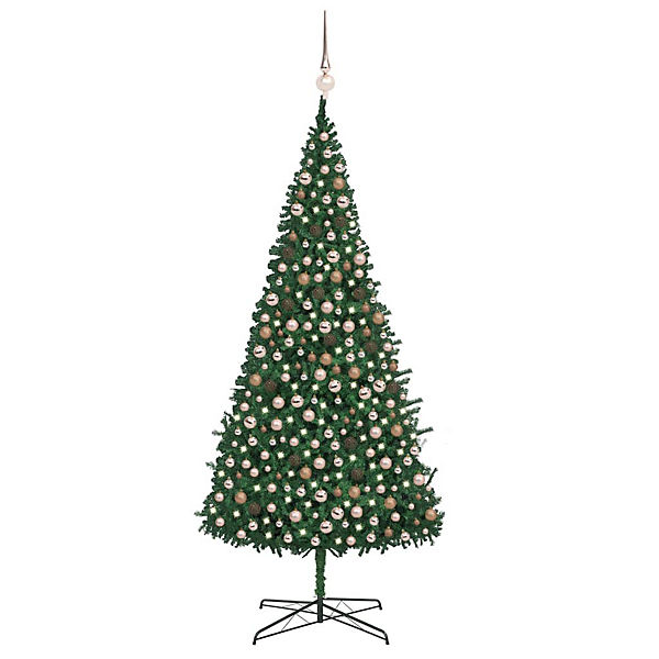 Künstlicher Weihnachtsbaum mit LEDs & Kugeln 300 cm Weiß Künstlicher Weihnachtsbaum