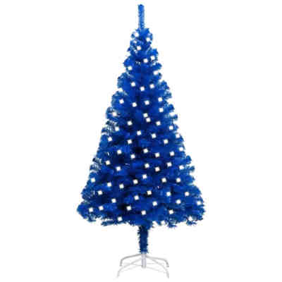 Künstlicher Weihnachtsbaum mit LEDs & Ständer Golden 150 cm PET