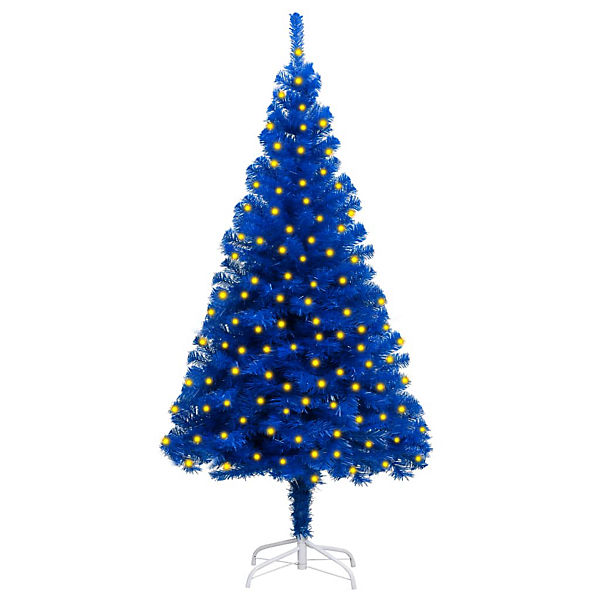 Künstlicher Weihnachtsbaum mit LEDs & Ständer Rot 240 cm PVC