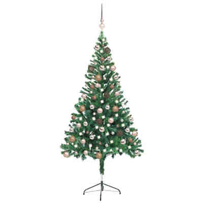 Künstlicher Weihnachtsbaum mit LEDs & Kugeln 150 cm 380 Zweige künstlicher Weihnachtsbaum