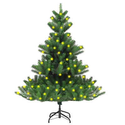 Künstlicher Weihnachtsbaum Nordmanntanne mit LEDs Grün 180 cm Künstlicher Weihnachtsbaum