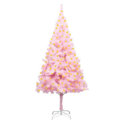 Künstlicher Weihnachtsbaum mit LEDs & Ständer Silbern 240cm PET Künstlicher Weihnachtsbaum