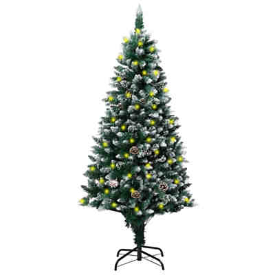 Künstlicher Weihnachtsbaum mit LEDs & Zapfen & Schnee 180 cm Künstlicher Weihnachtsbaum