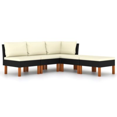 vidaXL Gartensofa 3-Sitzer Poly Rattan Schwarz Sofa Lounge Couch Gartenmöbel 