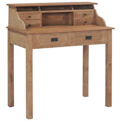 Schreibtisch 90×50×100 cm Massivholz Teak Schreibtisch