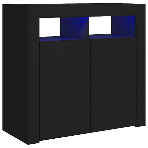 Sideboard mit LED-Leuchten Schwarz 80x35x75 cm Sideboard