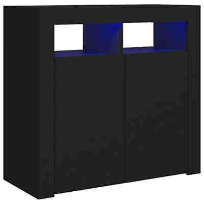 Sideboard mit LED-Leuchten Schwarz 80x35x75 cm Sideboard