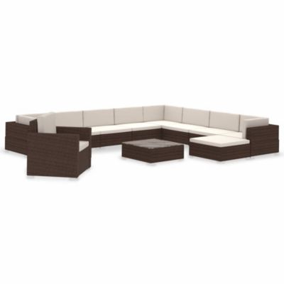 vidaXL Gartenmöbel 4-tlg Poly Rattan Schwarz Lounge Sitzgruppe Garnitur Sofa 