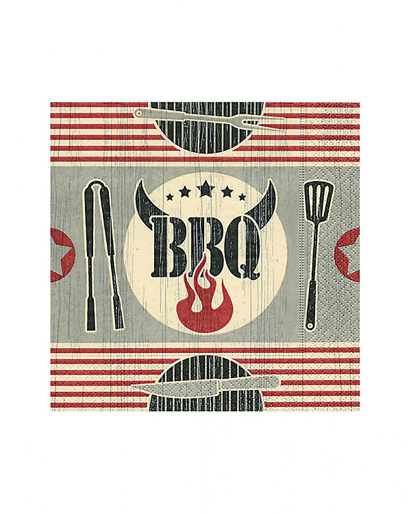 20 Einweg Servietten mit BBQ Aufdruck Papierservietten grau | 04251335867516 20 Einweg Servietten mit BBQ Aufdruck Papierservietten grau | 04251335867516