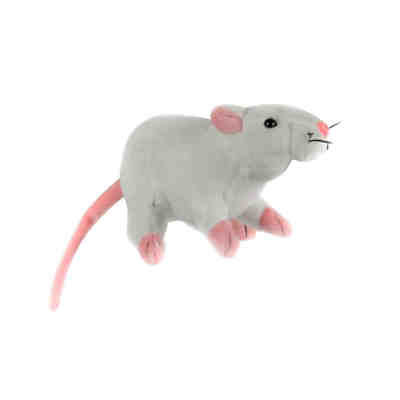 Kuscheltier Ratte 19cm weiß als süße Geschenkidee, Kostümzubehör oder Halloween-Deko Partydeko