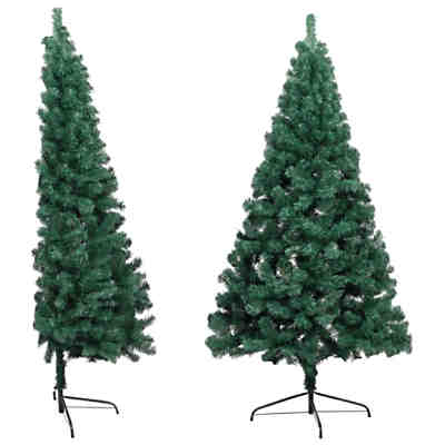 Künstlicher Halber Weihnachtsbaum mit Ständer Weiß 240 cm PVC künstlicher halber Weihnachtsbaum