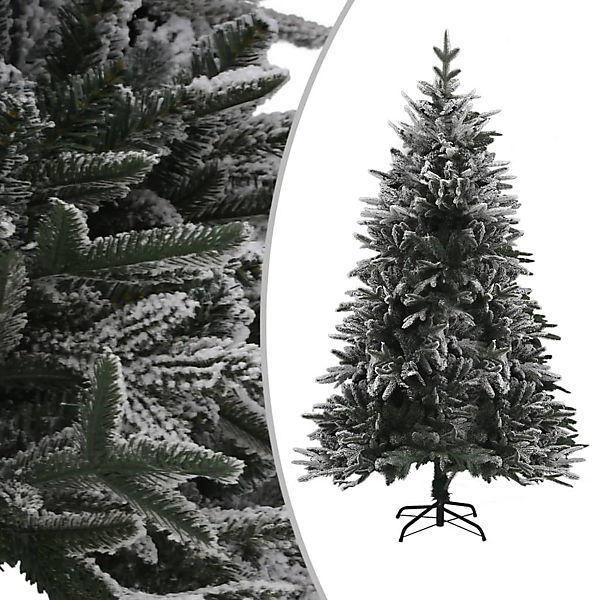 Künstlicher Weihnachtsbaum Beschneit Grün 210 cm PVC PE Künstlicher Weihnachtsbaum