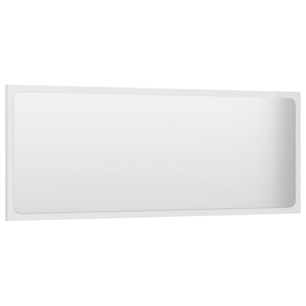 Badspiegel Hochglanz-Weiß 100x1,5x37 cm Spanplatte
