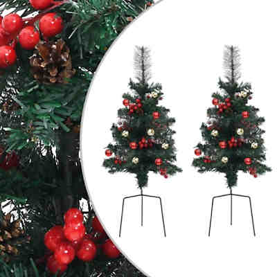Künstliche Weihnachtsbäume 2 Stk. 76 cm PVC Weg Weihnachtsbaum