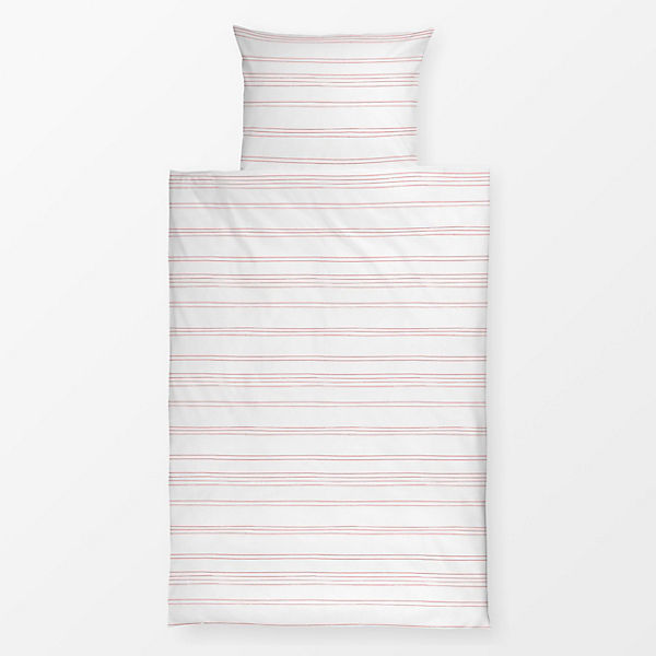 Bettwäsche Streifen weiß rosa Bettwäsche