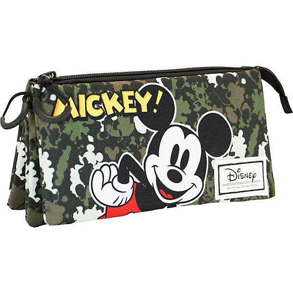 Triple-Schlampermäppchen Disney Mickey Mouse Camouflage, unbefüllt