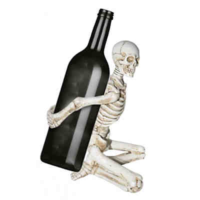 Knochengerippe als Flaschenhalter für Halloween Partydeko