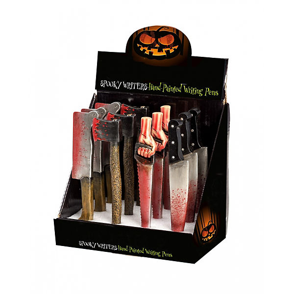 Blutiges Werkzeug Kugelschreiber als Halloween Geschenkartikel Dekoobjekte