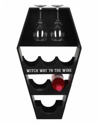 Schwarzer Sarg als Weinregal 62 cm als geniales Gothic Wohnaccessoire Partydeko schwarz | 04251680569202