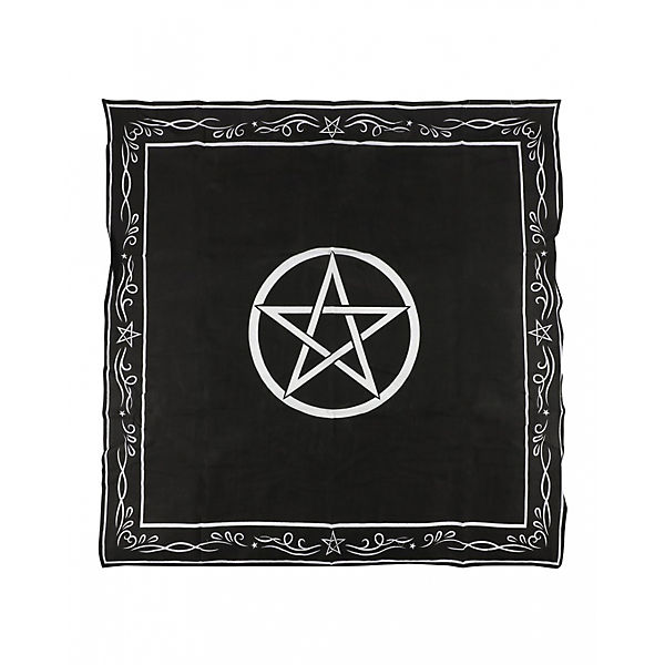 Schwarz-Weißes Pentagram Altar-Tuch 94 x 94 cm Dekofiguren