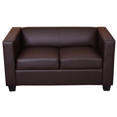 2er Sofa Couch Loungesofa Lille Kunstleder schwarz 