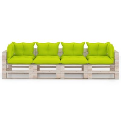 Gartenmöbel Sofa Lounge vidaXL Kiefer Grün Imprägniert Palettenmöbel 4-tlg 
