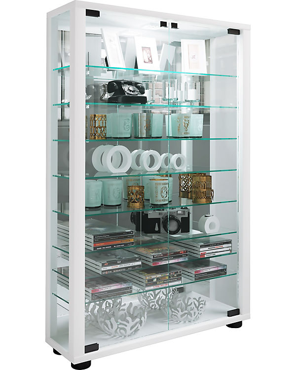 VCM Holz Glas Vitrine Sammel Glasvitrine Schaukasten Standvitrine Lumo Mini Spiegel weiß | 04051814413056 VCM Holz Glas Vitrine Sammel Glasvitrine Schaukasten Standvitrine Lumo Mini Spiegel weiß | 04051814413056