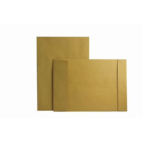 Faltentaschen mit Haftklebung und Abdeckstreifen braun, Ausführung: Natron braun, Papier: 130 g/qm, haftklebend, ohne Fenster