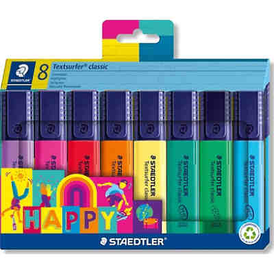 Textmarker HAPPY, 8 Farben