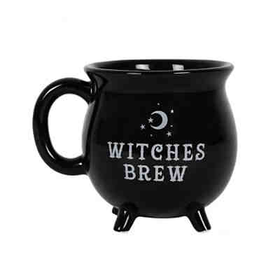 Schwarzer Hexenkessel ";Witches Brew"; Kaffeebecher Partydeko