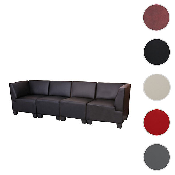 Modular 4-Sitzer Sofa Lyon, schwarz hohe Armlehnen