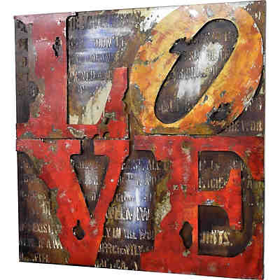 3D Metallbild Love Wandbild 100 x 100 cm