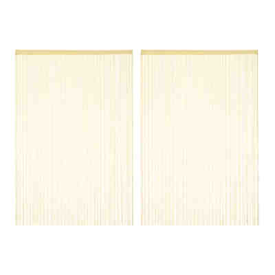 2 x Fadenvorhang beige 145 x 245 cm