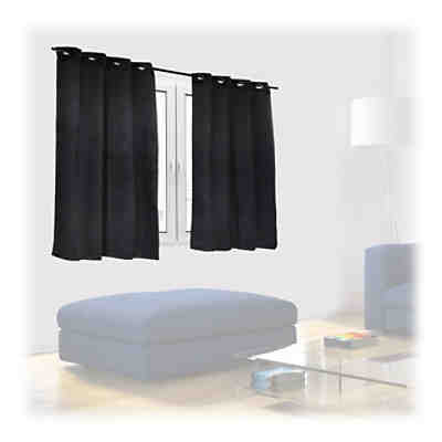 2 x Vorhang schwarz 120 x 135 cm