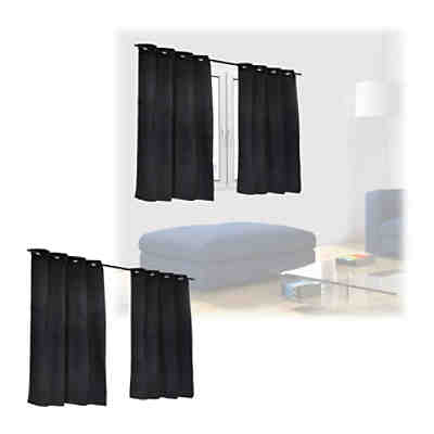 4 x Vorhang schwarz 120 x 135 cm