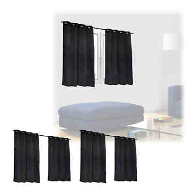6 x Vorhang schwarz 90 x 135 cm