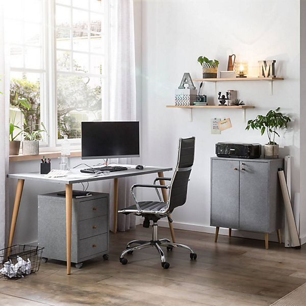Schreibtisch Set mit fühlbarer Struktur JASLO-80 in feel grey