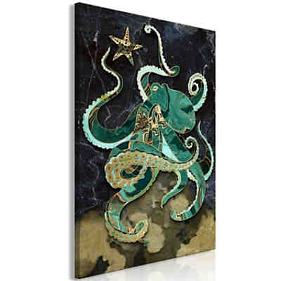 Wandbild Marble Octopus (1 Part) Vertical