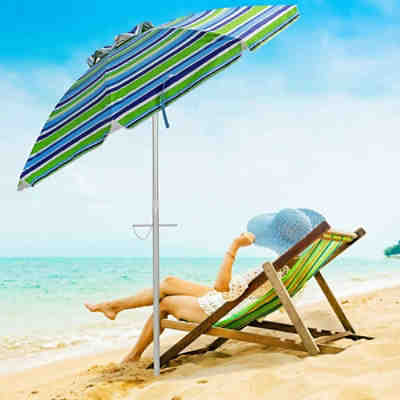 Sonnenschirm Ø200cm Strandschirm mit Tragetasche