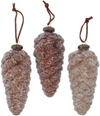 BOLTZE „3er-Set Dekoanhänger „“Mikana““, Höhe: 13cm, Ø 6cm“ braun/beige | 04020607894259