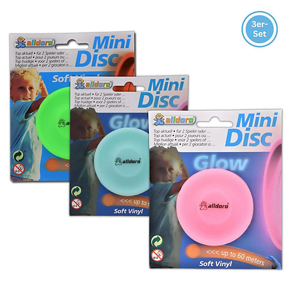 Mini Disc 3er Set glow Farbmix